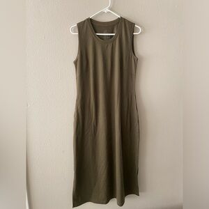 Woolx Cassie dress Women’s Olive Green Sleeveless midi dress